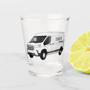 Delivery van cartoon illustration shot glass
