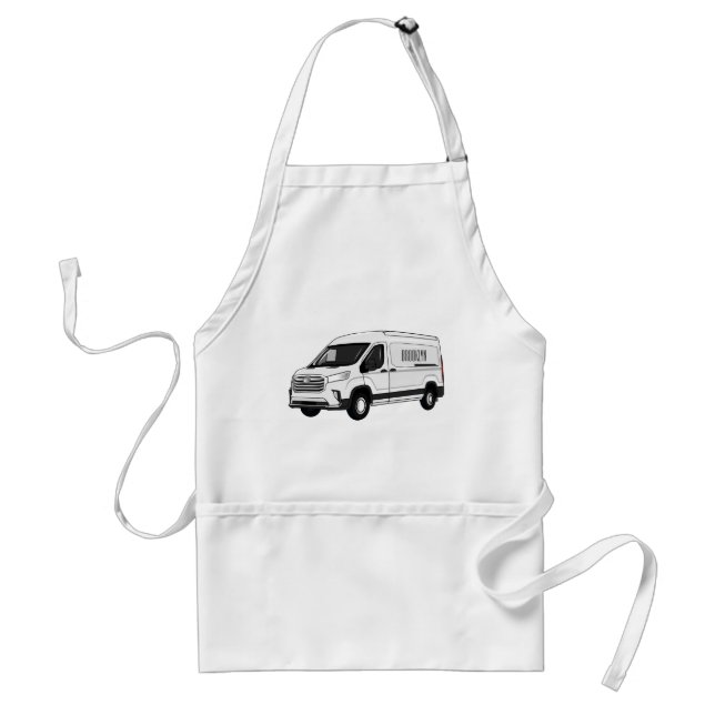 Delivery van cartoon illustration standard apron (Front)