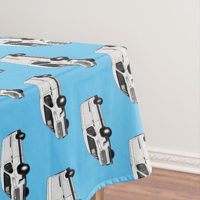 Delivery van cartoon illustration tablecloth (In Situ)