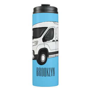 Delivery van cartoon illustration thermal tumbler