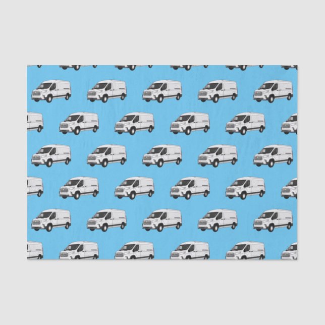 Delivery van cartoon illustration tissue paper (Front)