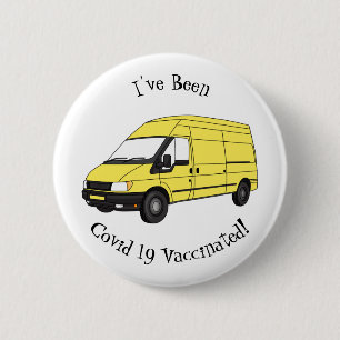 Delivery van illustration 6 cm round badge