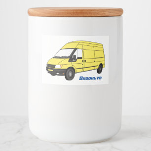 Delivery van illustration  food label