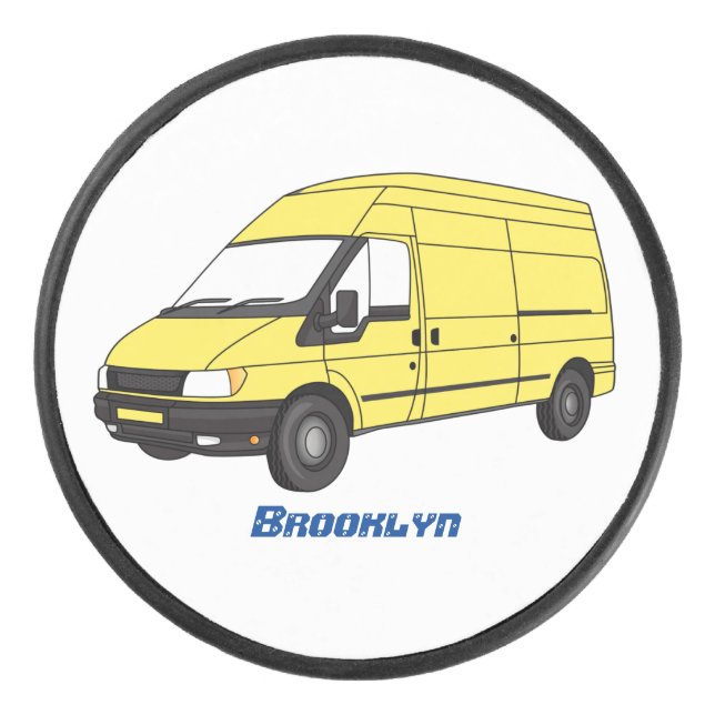 Delivery van illustration  hockey puck (Front)