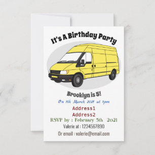 Delivery van illustration invitation