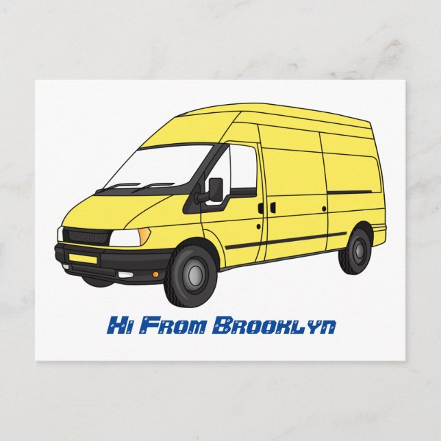 Delivery van illustration postcard (Front)