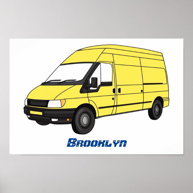 Delivery van illustration poster (Front)