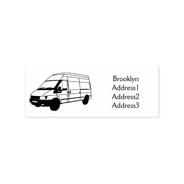 Delivery van illustration rubber stamp (Imprint)