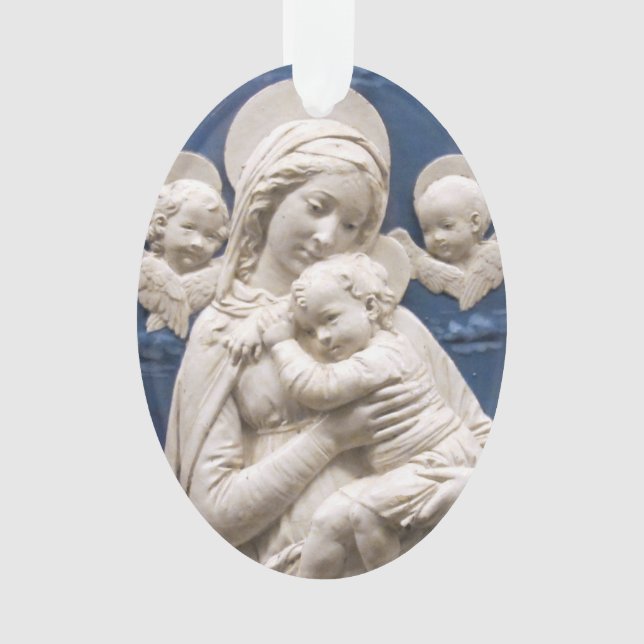 Della Robbia Madonna and Child Renaissance Art Ornament (Front)