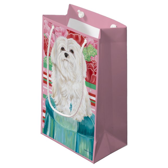 Della Rose Maltese Small Gift Bag (Front Angled)