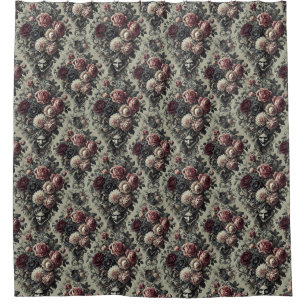 🩸 Dellamorte Dellamore – Gothic Floral Design Shower Curtain
