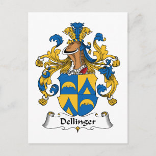 Dellinger Family Crest Postcard