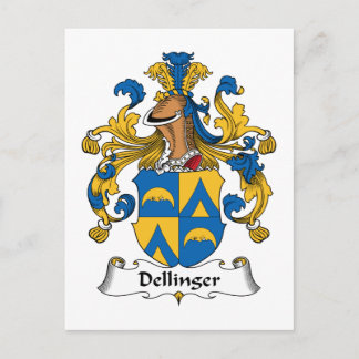 Dellinger Family Crest Postcard