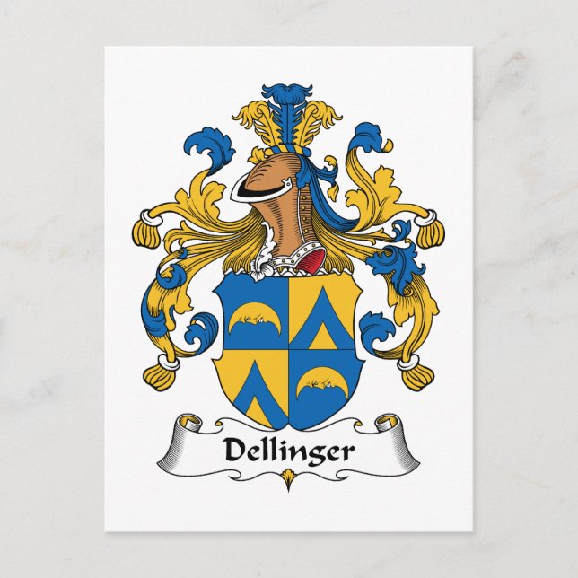Dellinger Family Crest Postcard (Front)