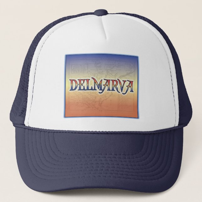 DelMarVa Antique Map Trucker Hat (Front)