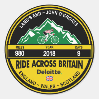 Deloitte RIDE ACROSS BRITAIN 2018 Classic Round Sticker