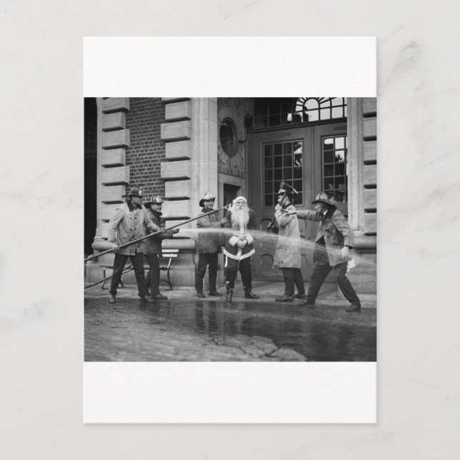 Delousing Santa Claus, 1920s Holiday Postcard (Front)