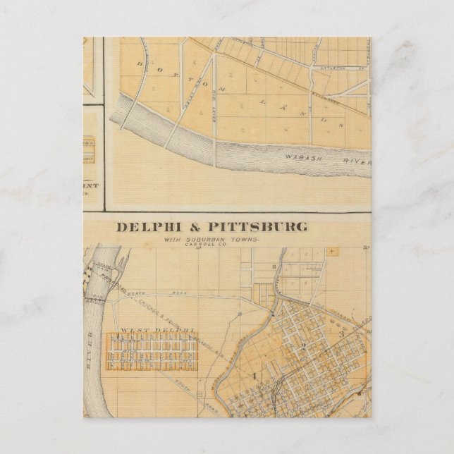 Delphi & Pittsburg with suburban towns Postcard (Front)