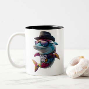 delphin mug. Two-Tone coffee mug