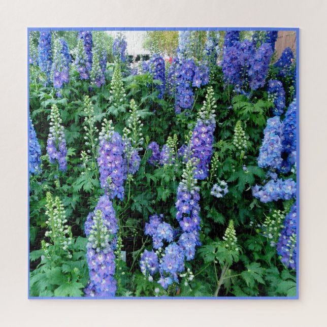 Delphinium Beautiful Blue Flowers Jigsaw Puzzle (Vertical)