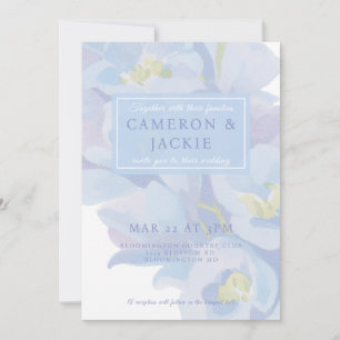 Delphinium Blue Wedding Invitation