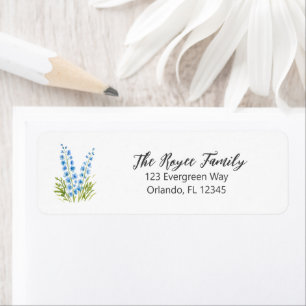 Delphinium Flower Painting Return Address Label