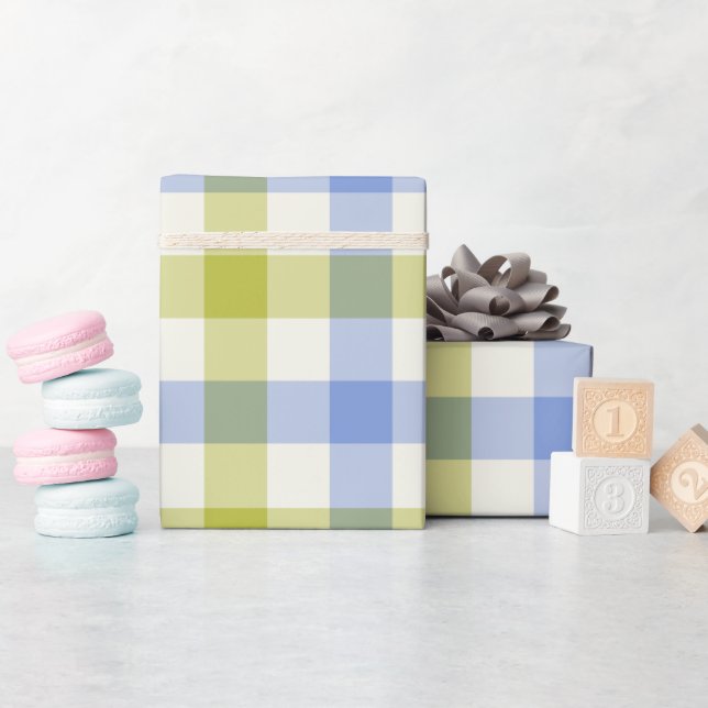 Delphinium Gingham - Wrapping Paper (Baby Shower)