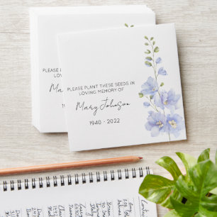 Delphinium Simple Memorial Seed Envelope