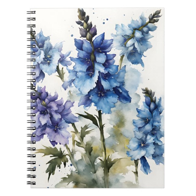 Delphinium - Watercolor flowers Notebook (Front)