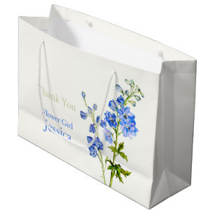 Delphinium wedding blue flower girl favour gift ba large gift bag