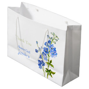 Delphinium wedding blue flower girl favour gift ba large gift bag