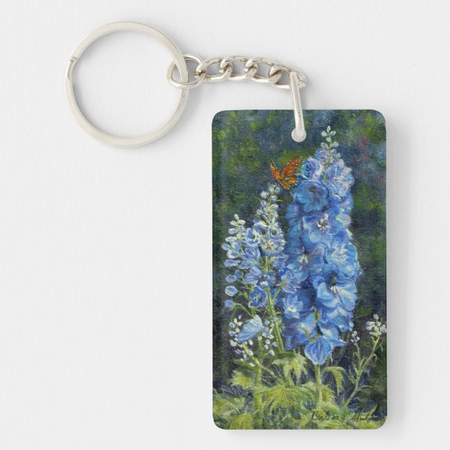 "Delphiniums" Key Ring (Front)