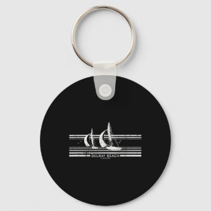 Delray Beach Fl Sailboat Vintage 70s Graphic Tee Key Ring