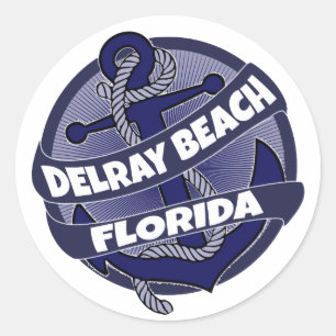 Delray Beach Florida anchor swirl stickers