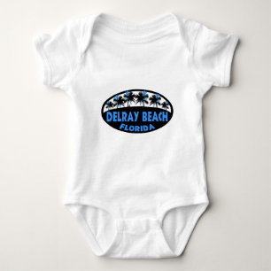 Delray Beach Florida blue black palms Baby Bodysuit