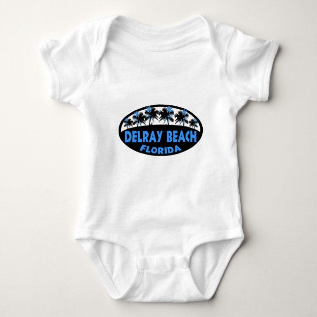 Delray Beach Florida blue black palms Baby Bodysuit (Front)