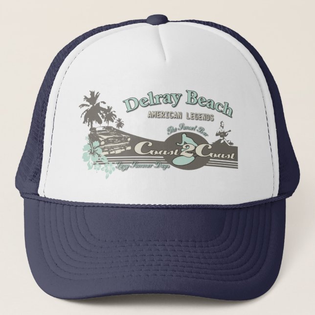 Delray Beach Florida Travel Summer Beach  Trucker Hat (Front)