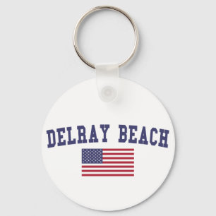 Delray Beach US Flag Key Ring