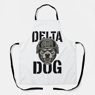 Delta Dog Bulldog Helmet Vintage Engraving Design_ Apron