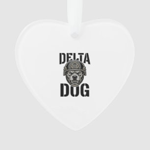 Delta Dog Bulldog Helmet Vintage Engraving Design_ Ornament