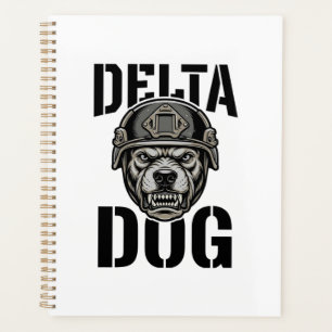 Delta Dog Bulldog Helmet Vintage Engraving Design_ Planner