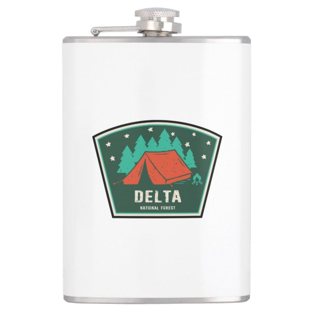 Delta National Forest Camping Hip Flask (Front)