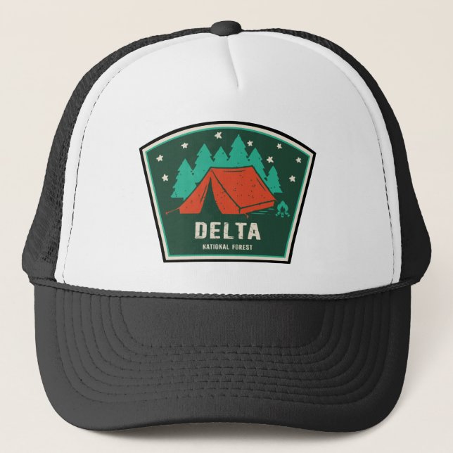 Delta National Forest Camping Trucker Hat (Front)