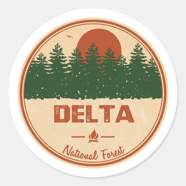 Delta National Forest Classic Round Sticker (Front)