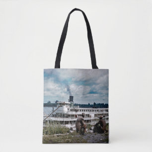 Delta Queen Steamboat Mississippi River Art Tote Bag
