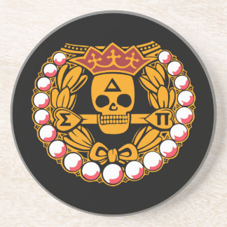 Delta Sigma Pi Skull Badge Coaster