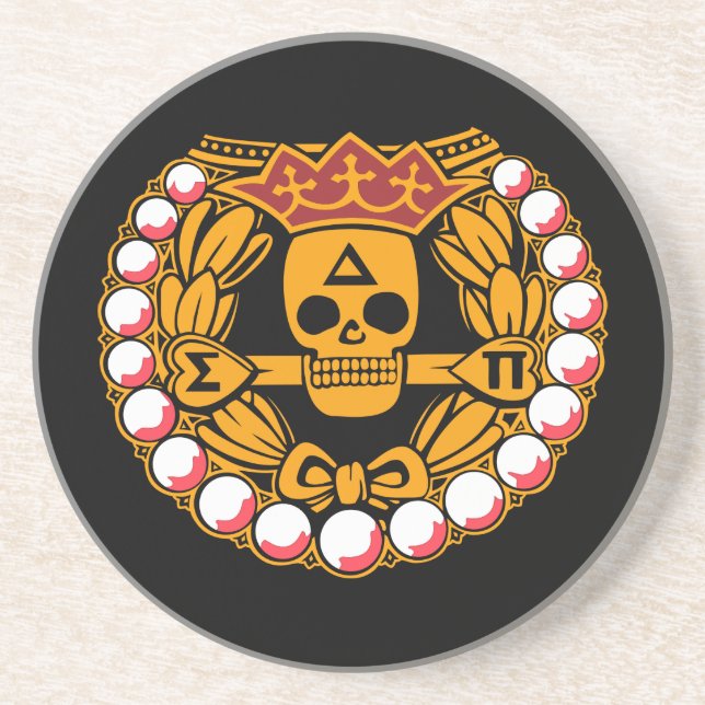 Delta Sigma Pi Skull Badge Coaster (Front)