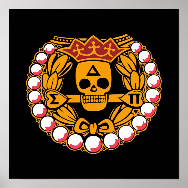 Delta Sigma Pi Skull Badge Poster (Front)
