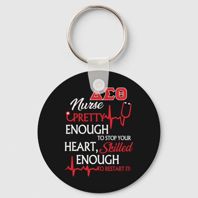 Delta Sigma Theta Sorority Nurse  Key Ring (Front)
