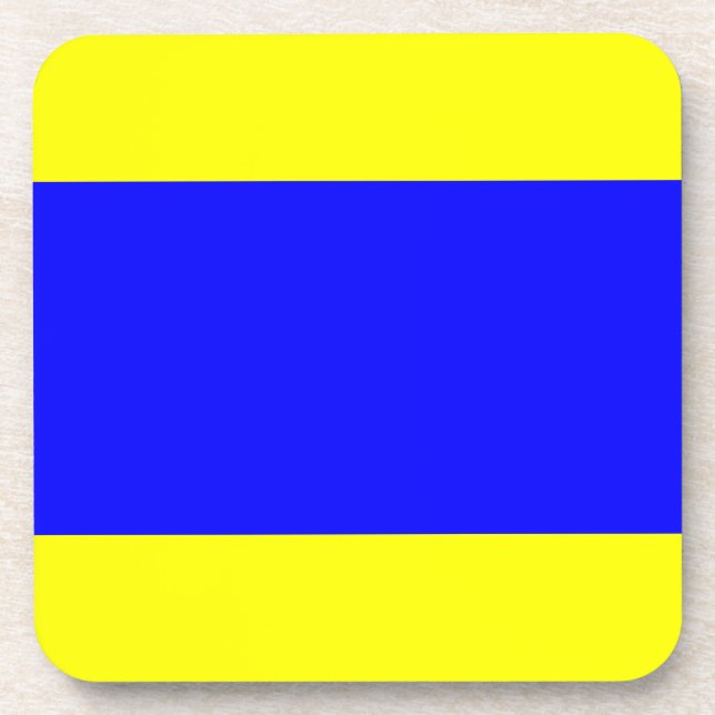 Delta Yellow Blue Coaster (Front)